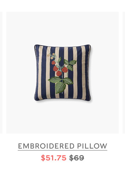 Raspberries Embroidered Pillow $51.75