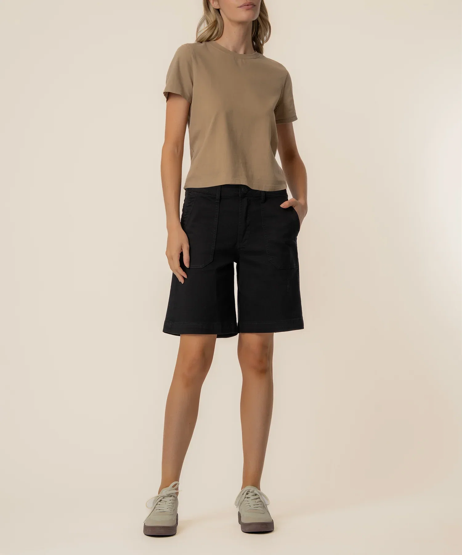 Image of Hailey High Rise Bermuda Short, Exclusive in Black
