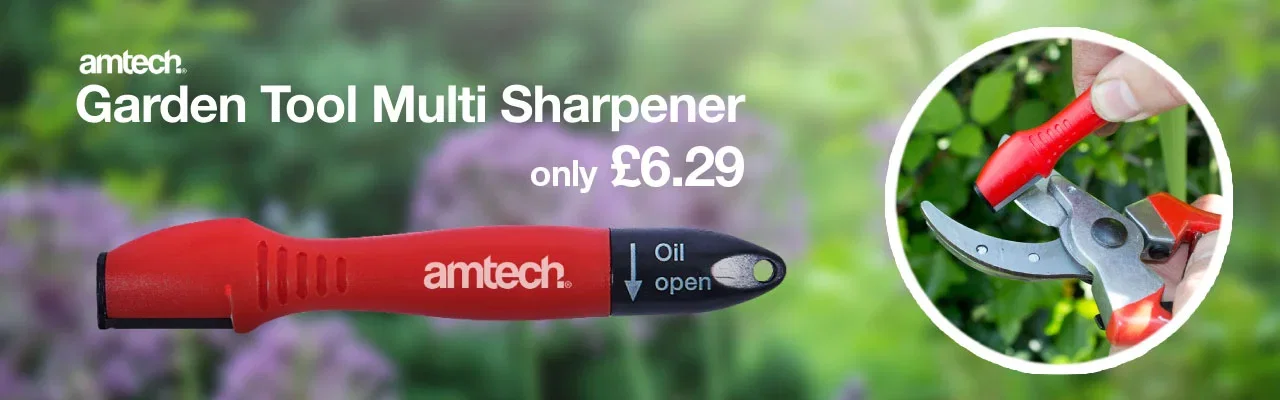 Amtech Garden Tool Multi Sharpener With Oil - £6.29 delivered
