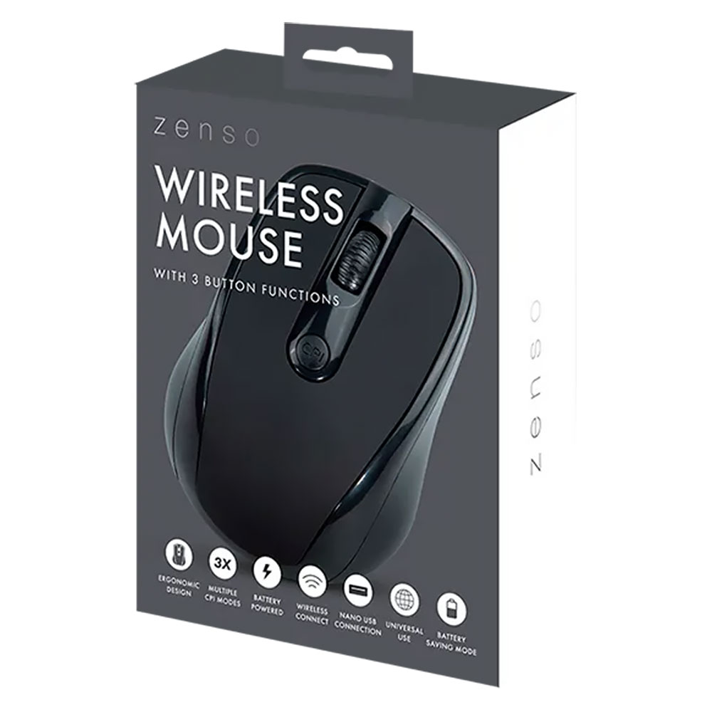 Zenso Wireless Mouse - Black - £6.99 delivered