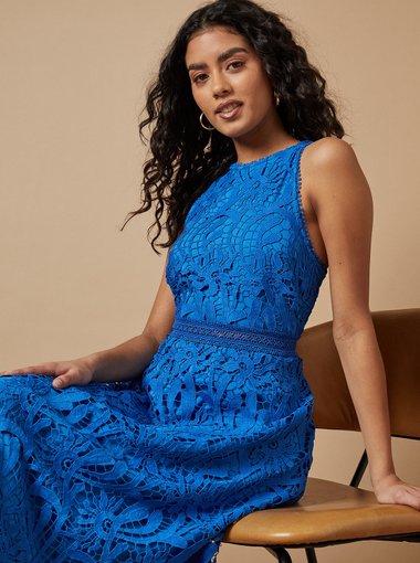 Petite Lace Halterneck Dress