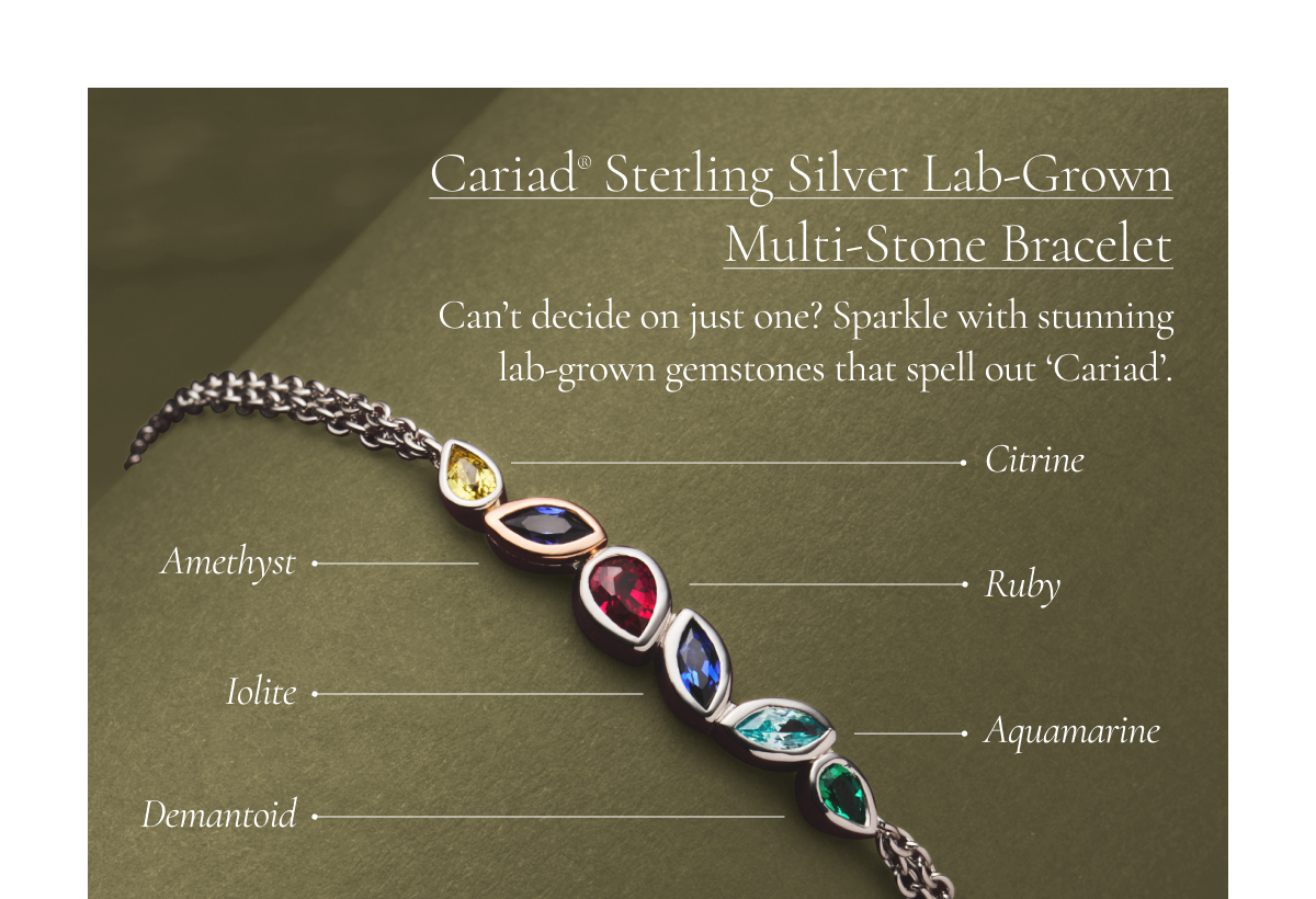 Cariad® Sterling Silver Lab-Grown Multi-Stone Bracelet