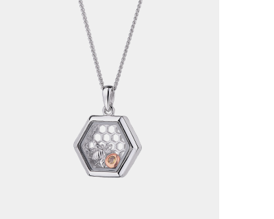 Nature's Wonder Sterling Silver Honey Bee Inner Charm Pendant with Citrine