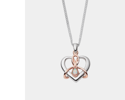 Forever Yours Sterling Silver Dwynwen Pendant with Opal
