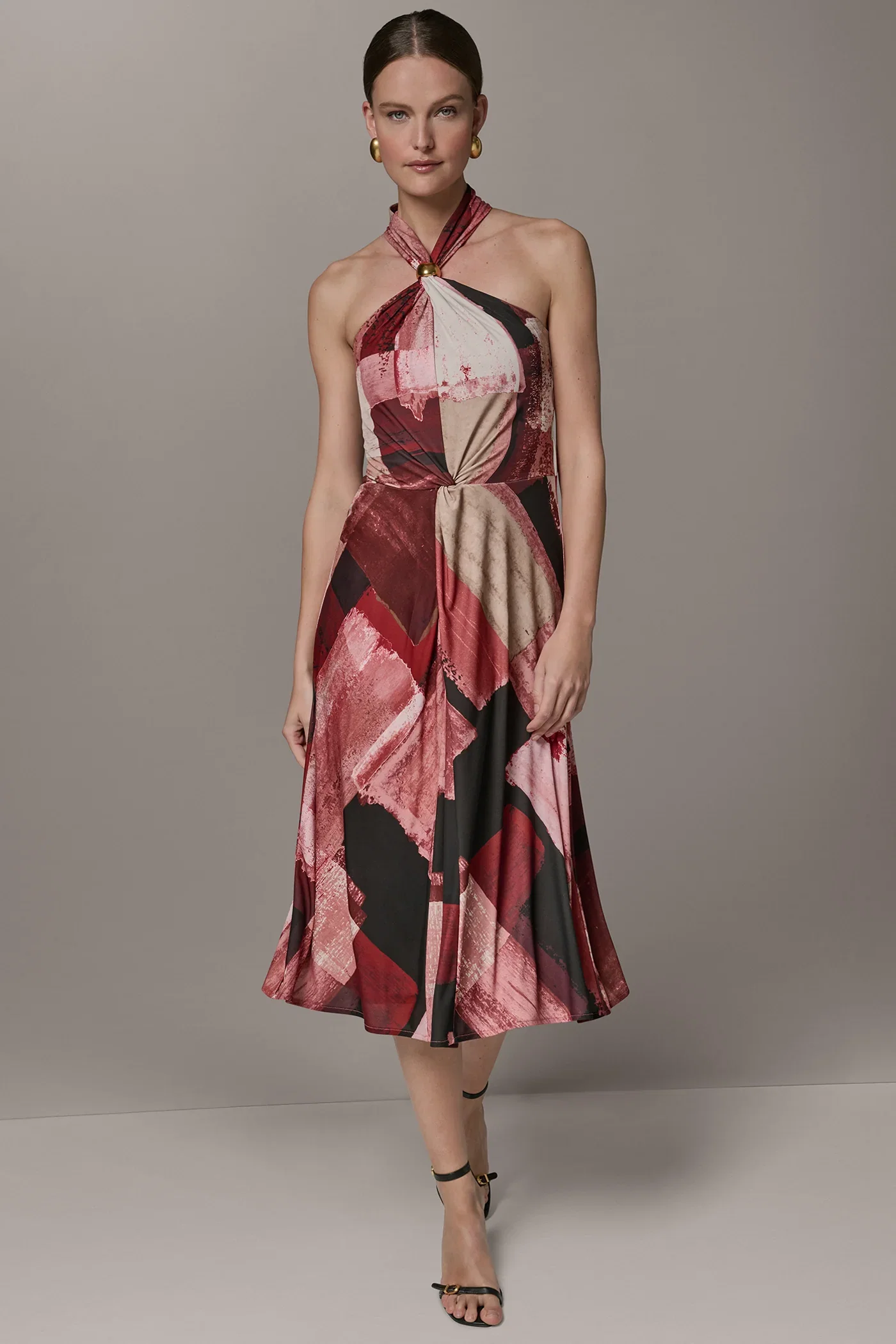 Image of SLEEVELESS MIDI HALTER DRESS
