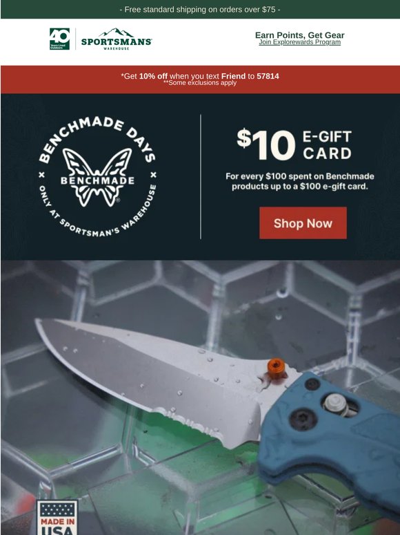Earn Up to $100 Back on Benchmade