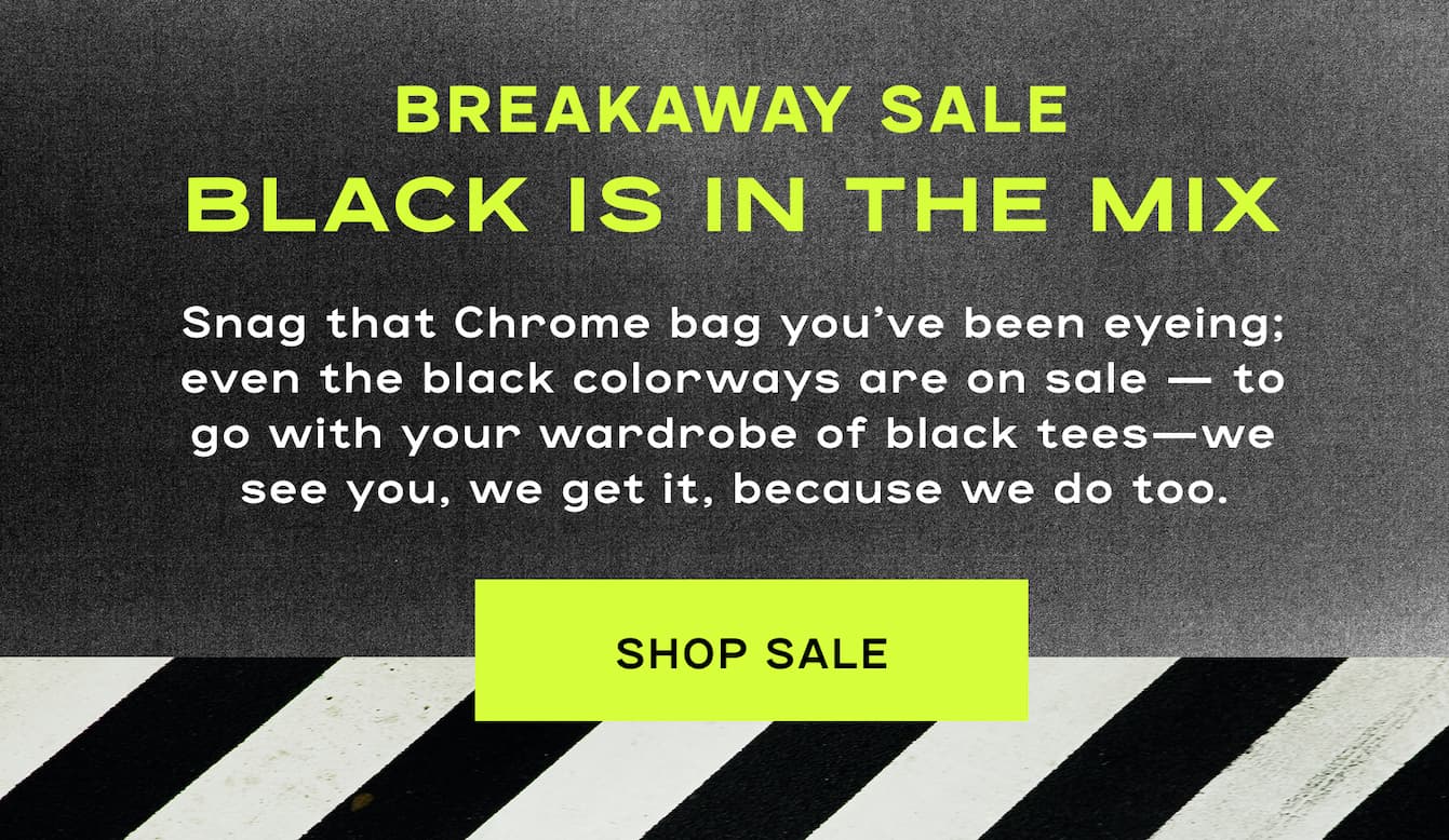 Breakaway Sale Black Bags are on sale to go with your wardrobe of black tees.