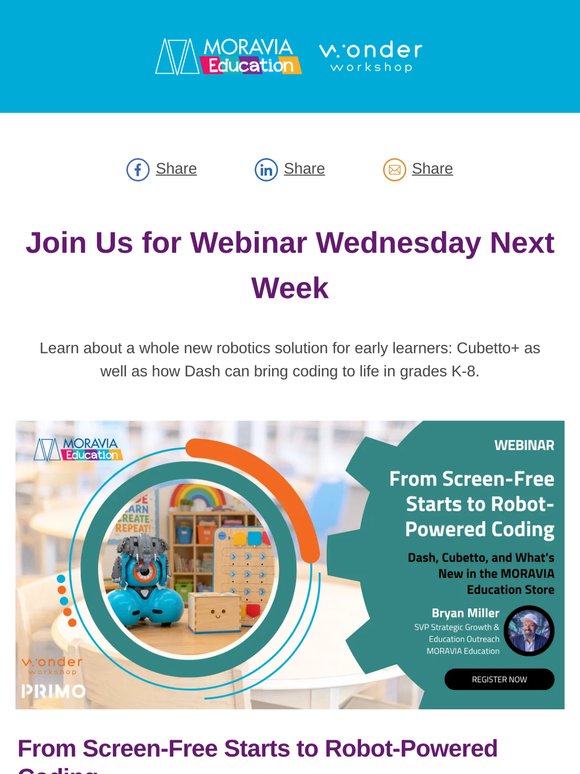 🧭 Webinar next Wed! Introduce Coding Screen-Free Then Move to Blockly with Dash and Beyond.