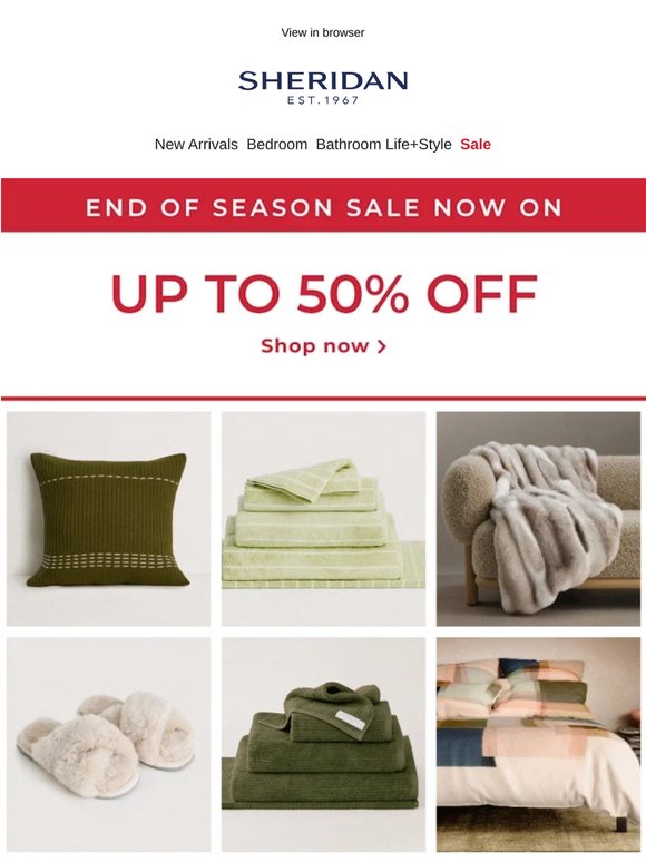 Up to 50% off — End of Season Sale is on