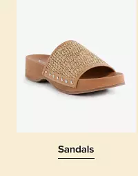 Shop sandals. A womens wedged sandal.