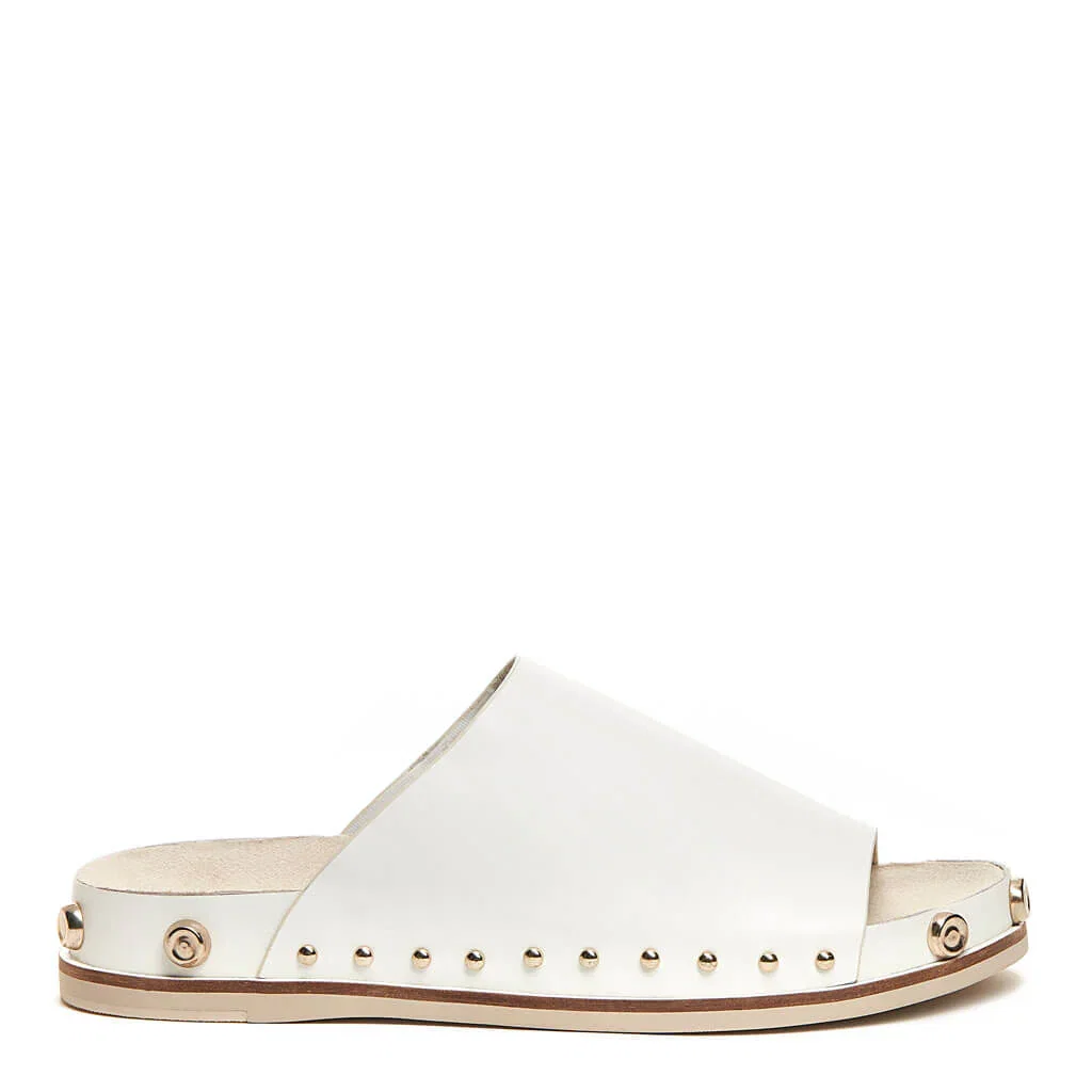 Image of Squish White Stud Slide Sandals