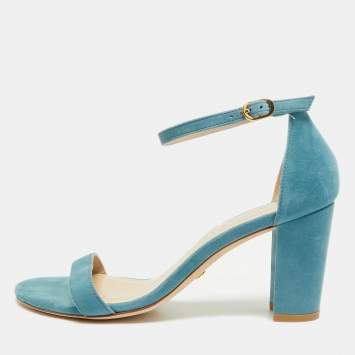Size 38.5 Blue Suede Ankle Str