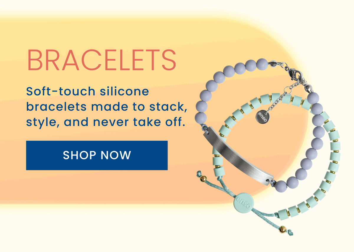 Bracelets | Soft-touch silicone bracelets made to stack, style, and never take off. Shop now