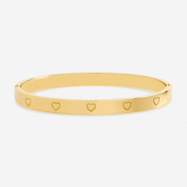 Jon Richard Gold Plated Waterproof Heart Bangle