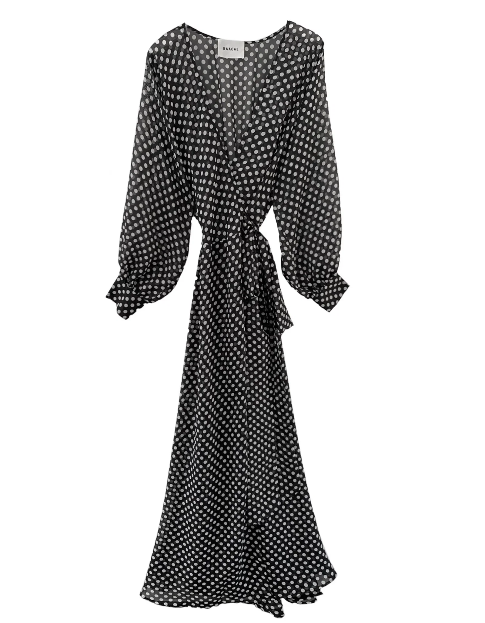 Image of The Maxi Wrap Dress- New Polka Dot Black White