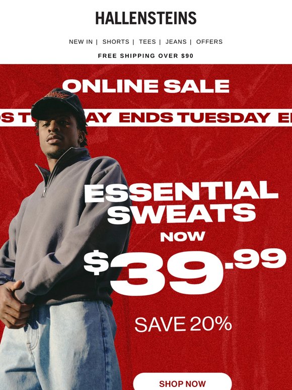 Essential Sweats now $39.99 💥