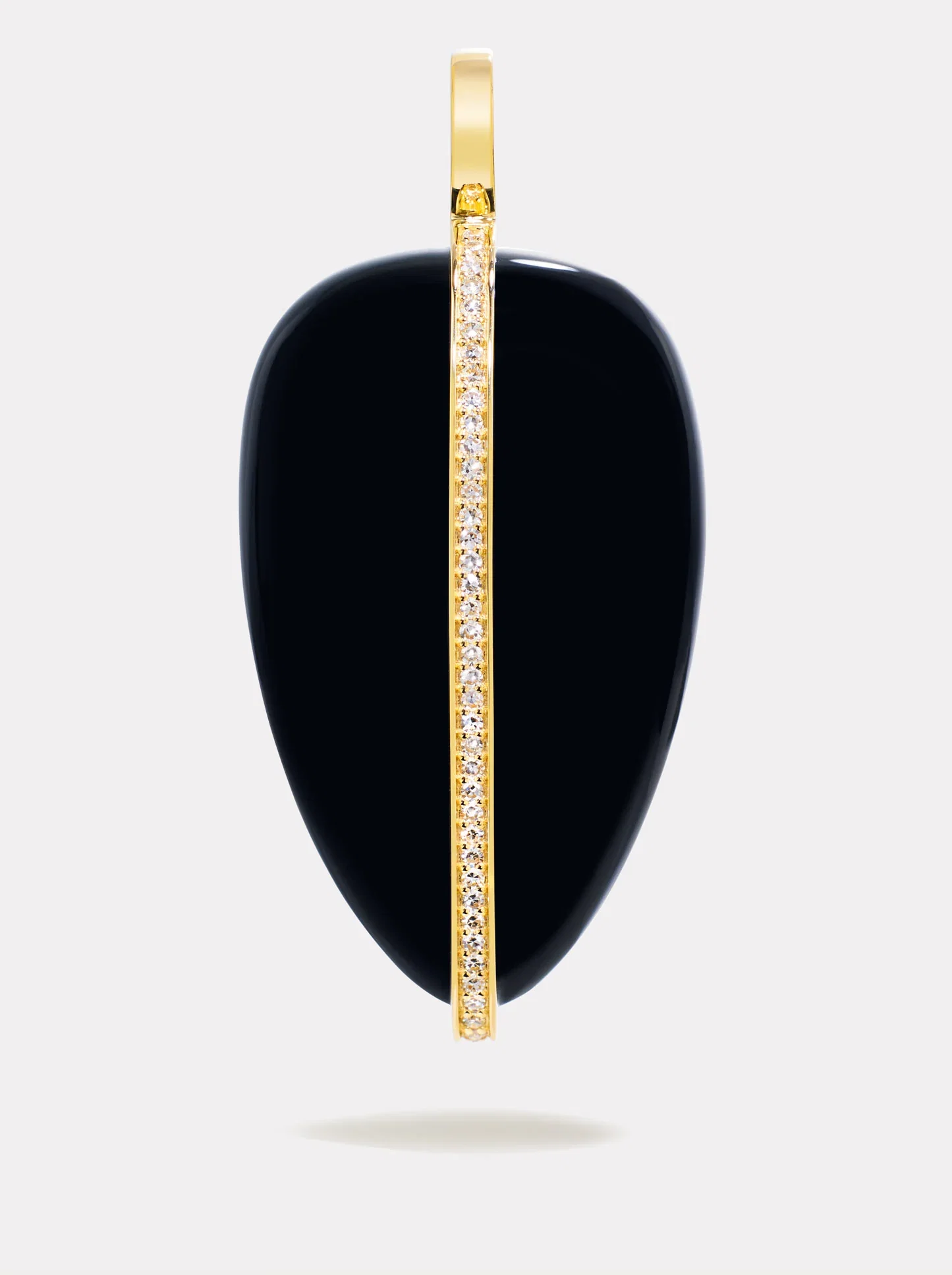 Image of XL Diamond Pebble Pendant Black Onyx