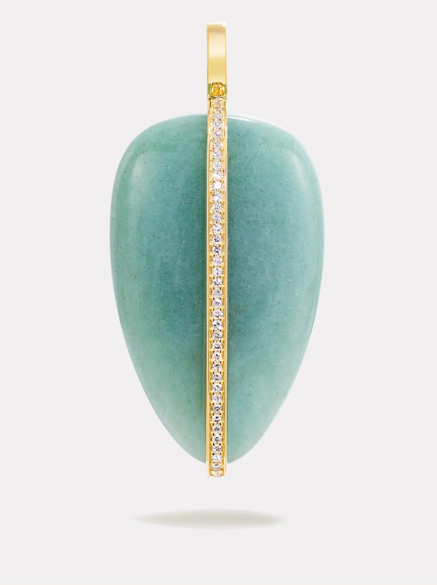 Image of XL Diamond Pebble Pendant - Green Aventurine