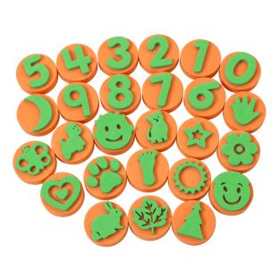 Image of Colorations® Stampers Shapes and Numbers - Set of 26