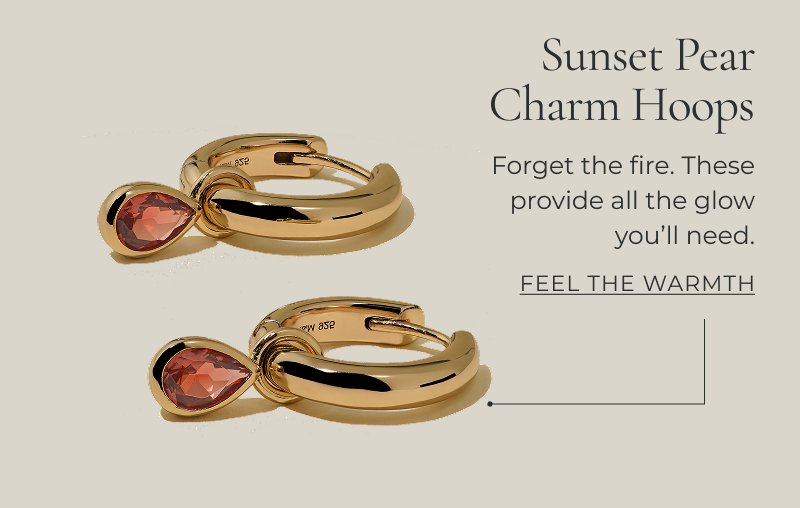 Sunset Pear Charm Hoops