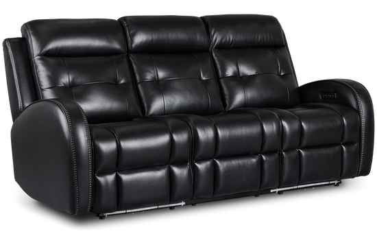 Omega Black Micro Power Reclining Sofa