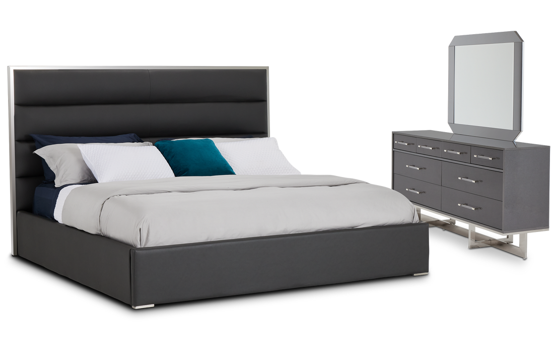 Cortina Gray Uph Platform Bedroom