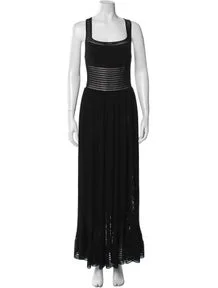 Square Neckline Long Dress