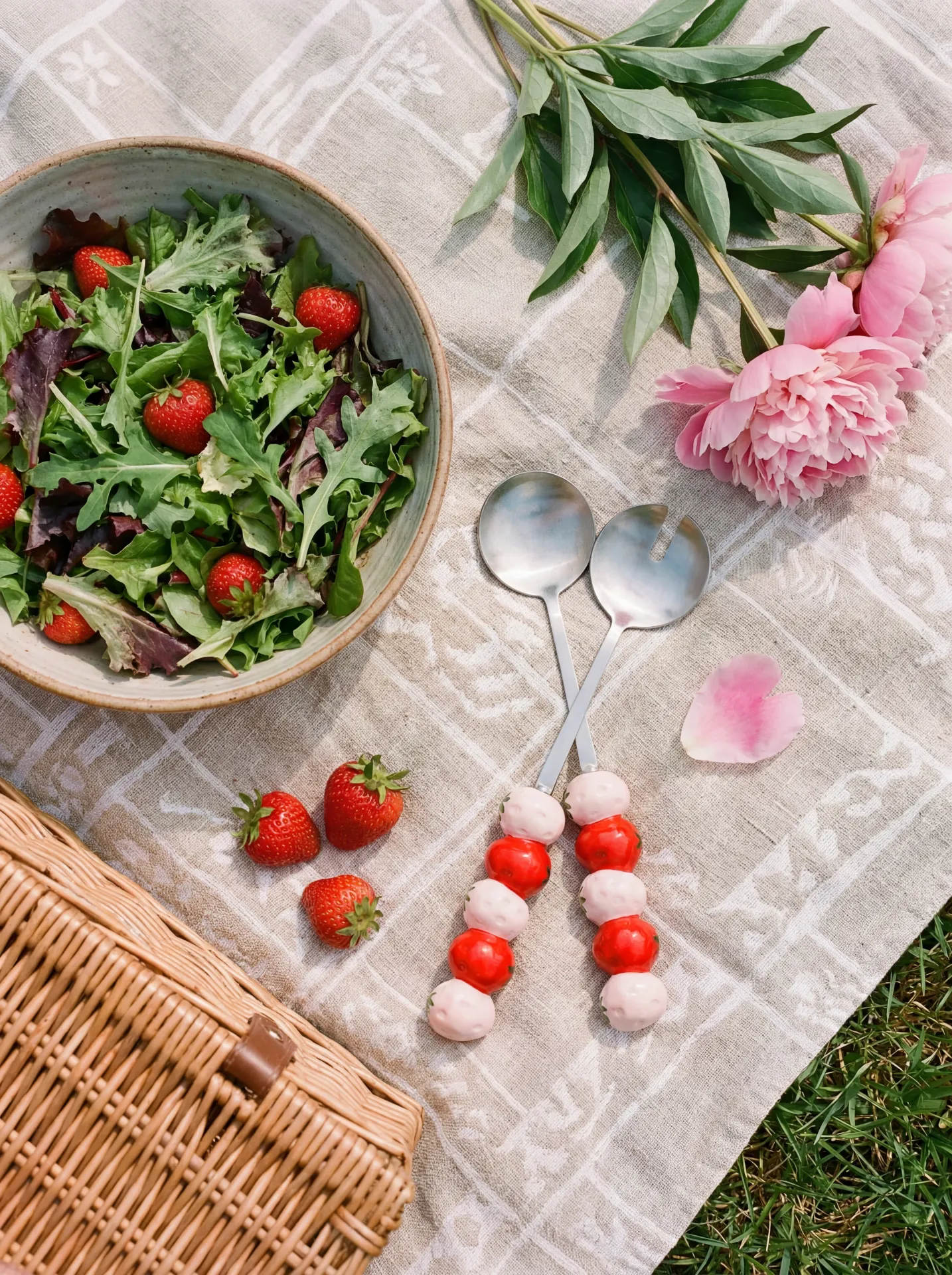 Image of Salad servers with strawberries - 2 pcs