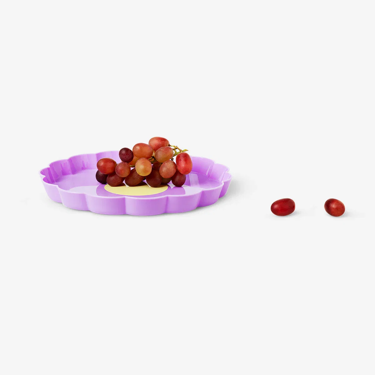 Image of Purple flower serving plate - 21 cm