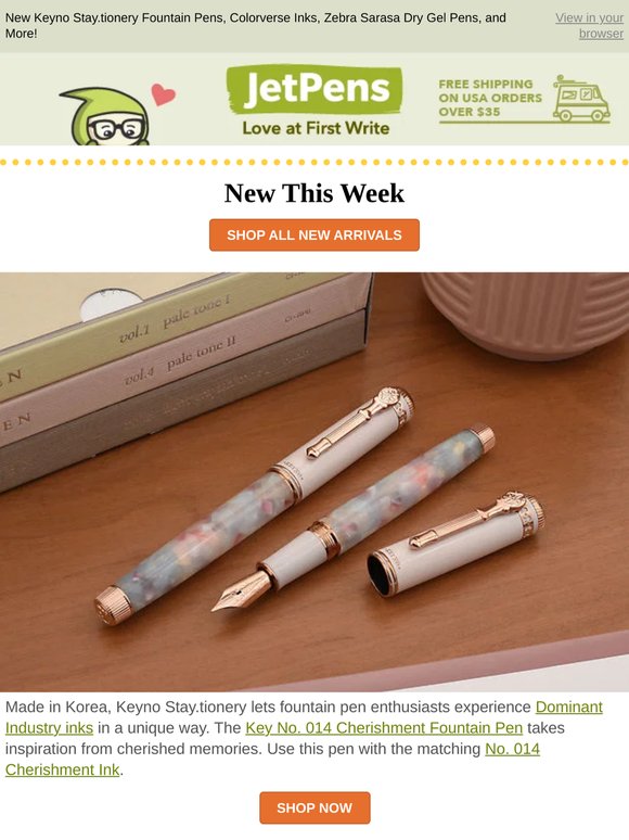 New Keyno Stay.tionery Fountain Pens, Colorverse Inks, Zebra Sarasa Dry Gel Pens, and More!