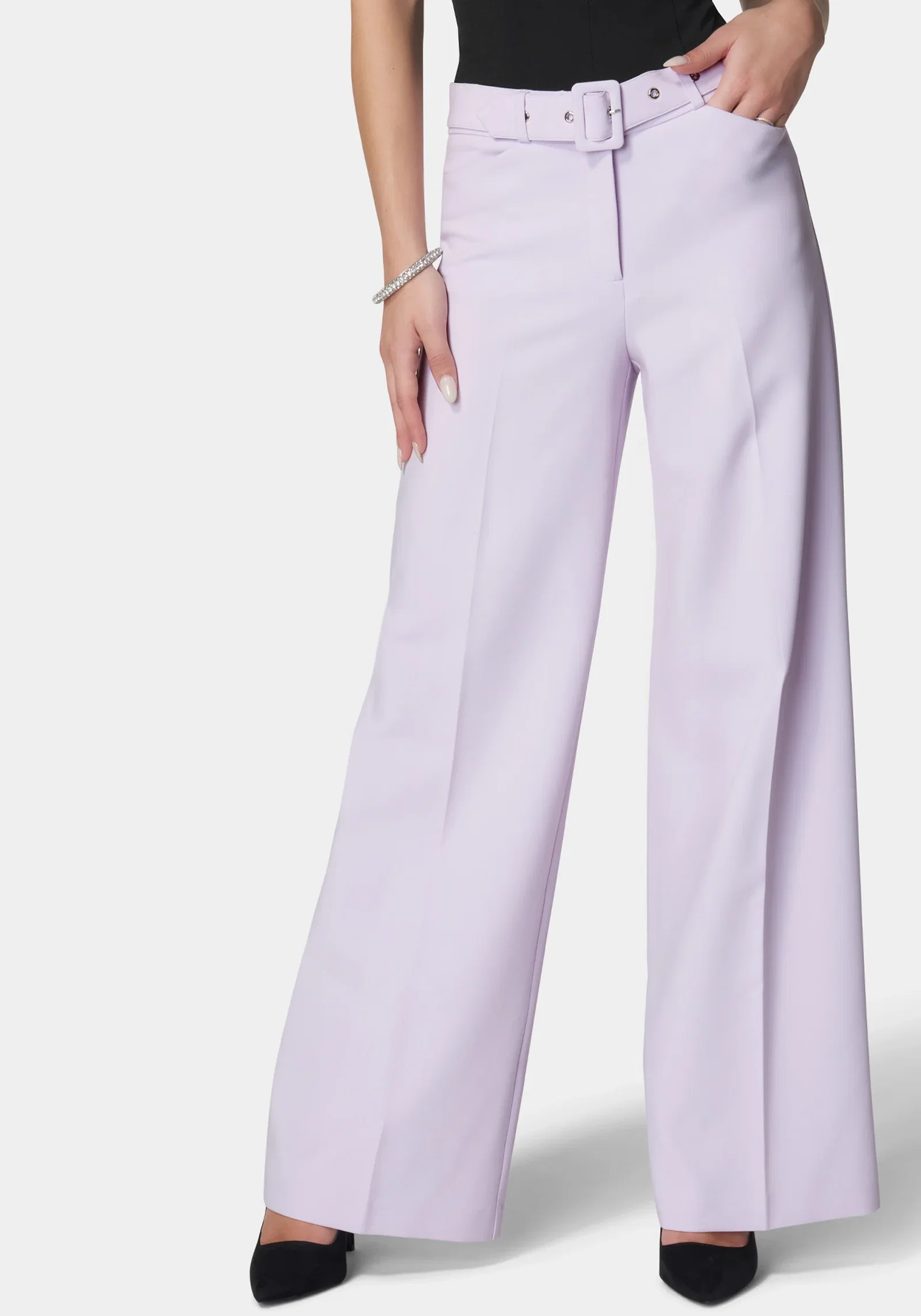 Image of High Waist Belted Wide Leg Pant