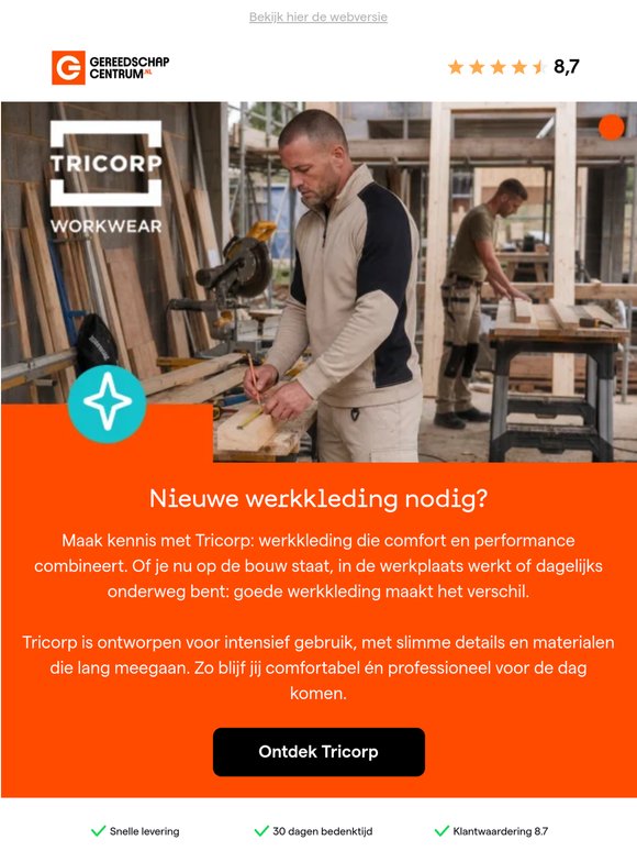 Nieuw bij ons: Tricorp werkkleding