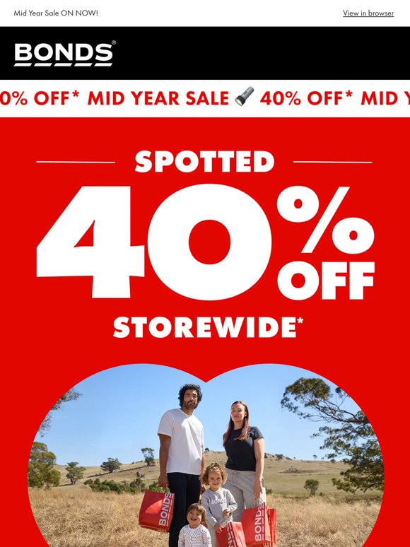 40% Off Storewide 🛒