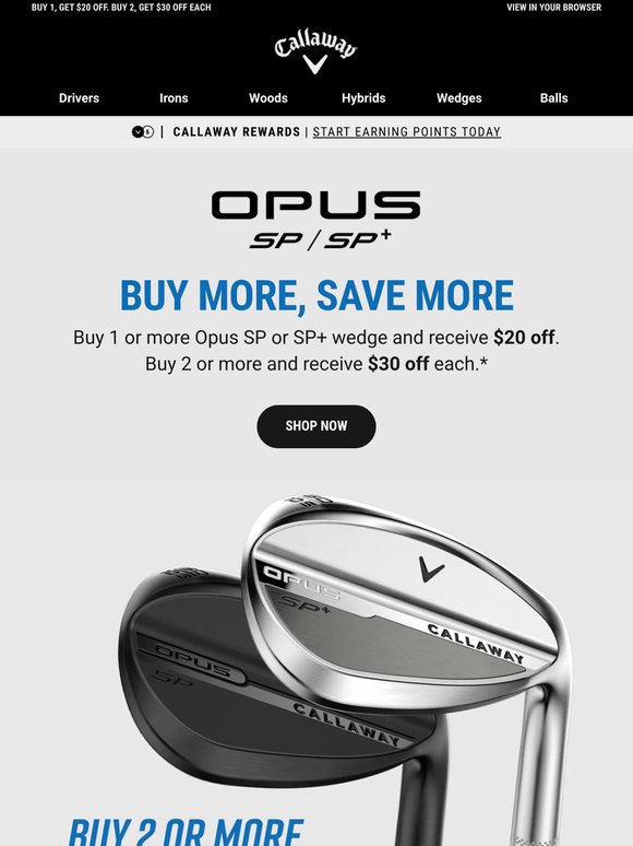 Buy More, Save More On Opus SP Wedges