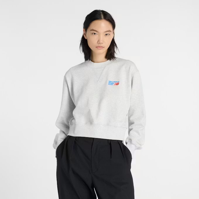 Athletics Premium Logo Relaxed Crop Crew