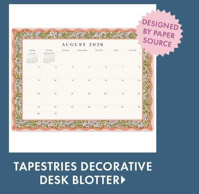 2026-2027 Tapestries Decorative 17-Month Desk Blotter