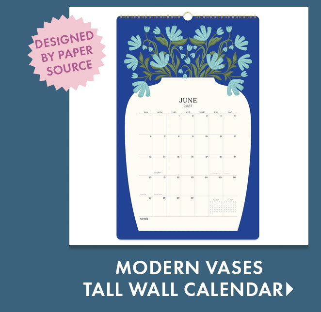 2026-2027 Modern Vases Tall Wall Calendar