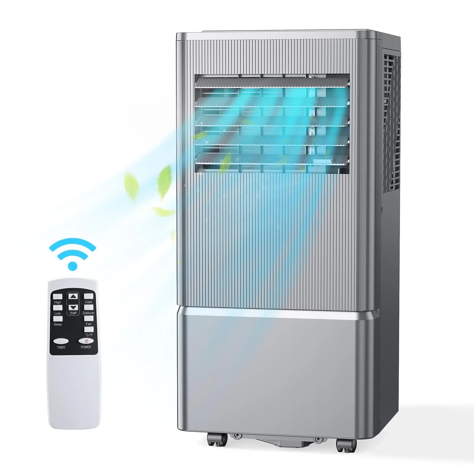 Image of Air Choice Portable Air Conditioner, 10000 BTU Air Conditioner Portable for Room Up to 450 Sq.Ft, 24H Timer, 3-in-1 Quiet AC Unit, Dehumidifier, Fan, Remote, Window Kit Included, Silver