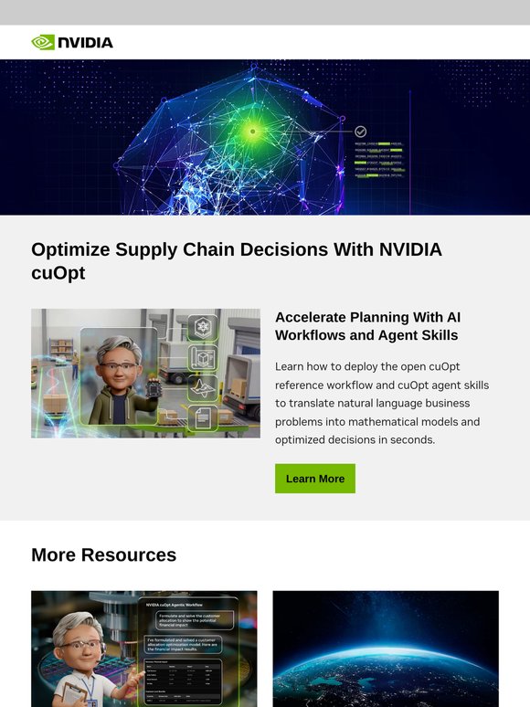 Introducing NVIDIA cuOpt agent skills: Optimizing end-to-end supply chain workflows