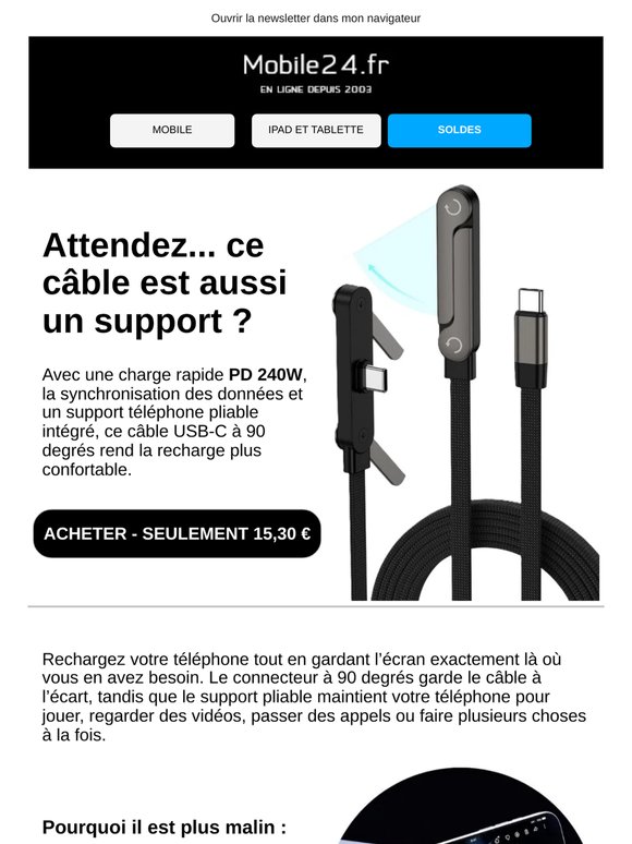 Attendez... ce câble est aussi un support téléphone 👀