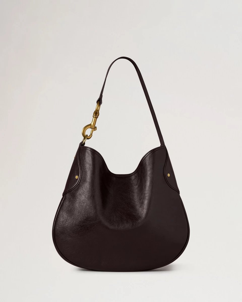 Hackney Shoulder Bag in Ebony Shiny Buffalo