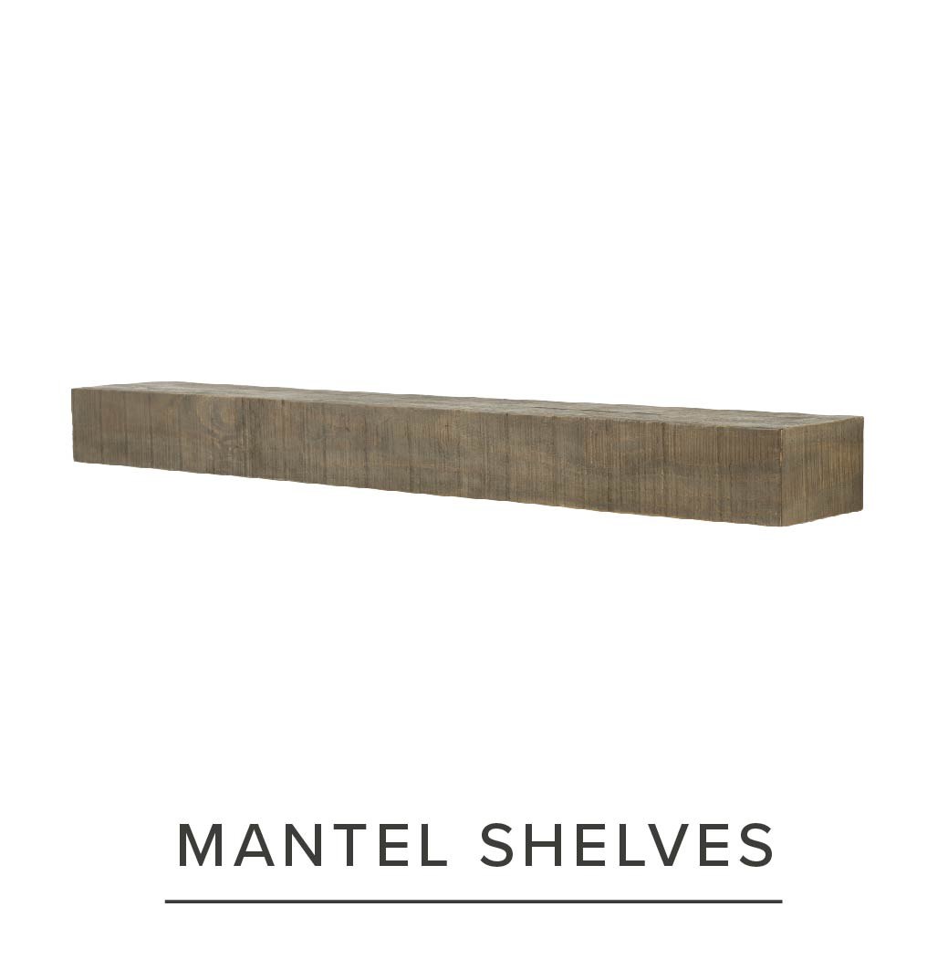 Wooden mantel shelf with corbel brackets.