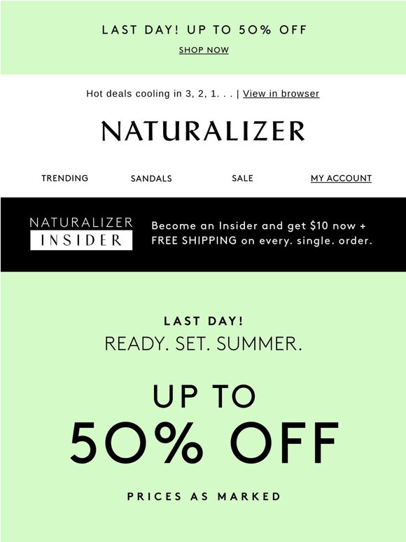 Last chance for up to 50% off