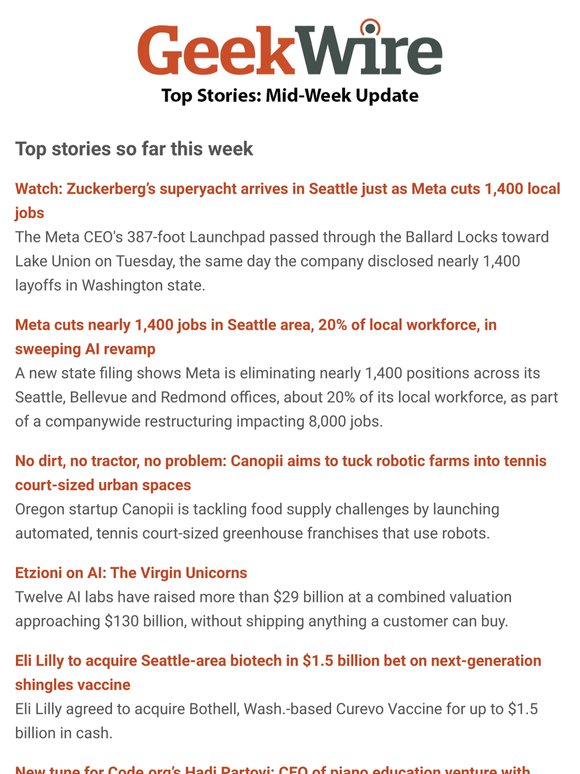 GeekWire Mid-Week Update