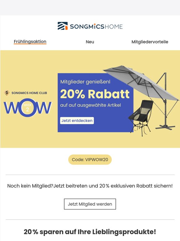 ✨Werden Sie Mitglied und sparen Sie 20 % auf ausgewählte Artikel!