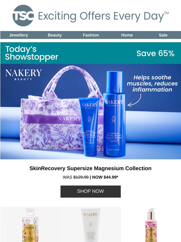 Nakery Beauty SkinRecovery Supersize Magnesium Collection