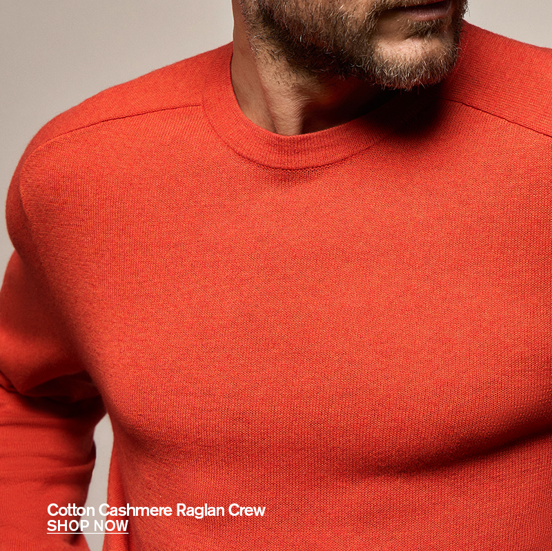 MEN'S COTTON CASHMERE RAGLAN CREW