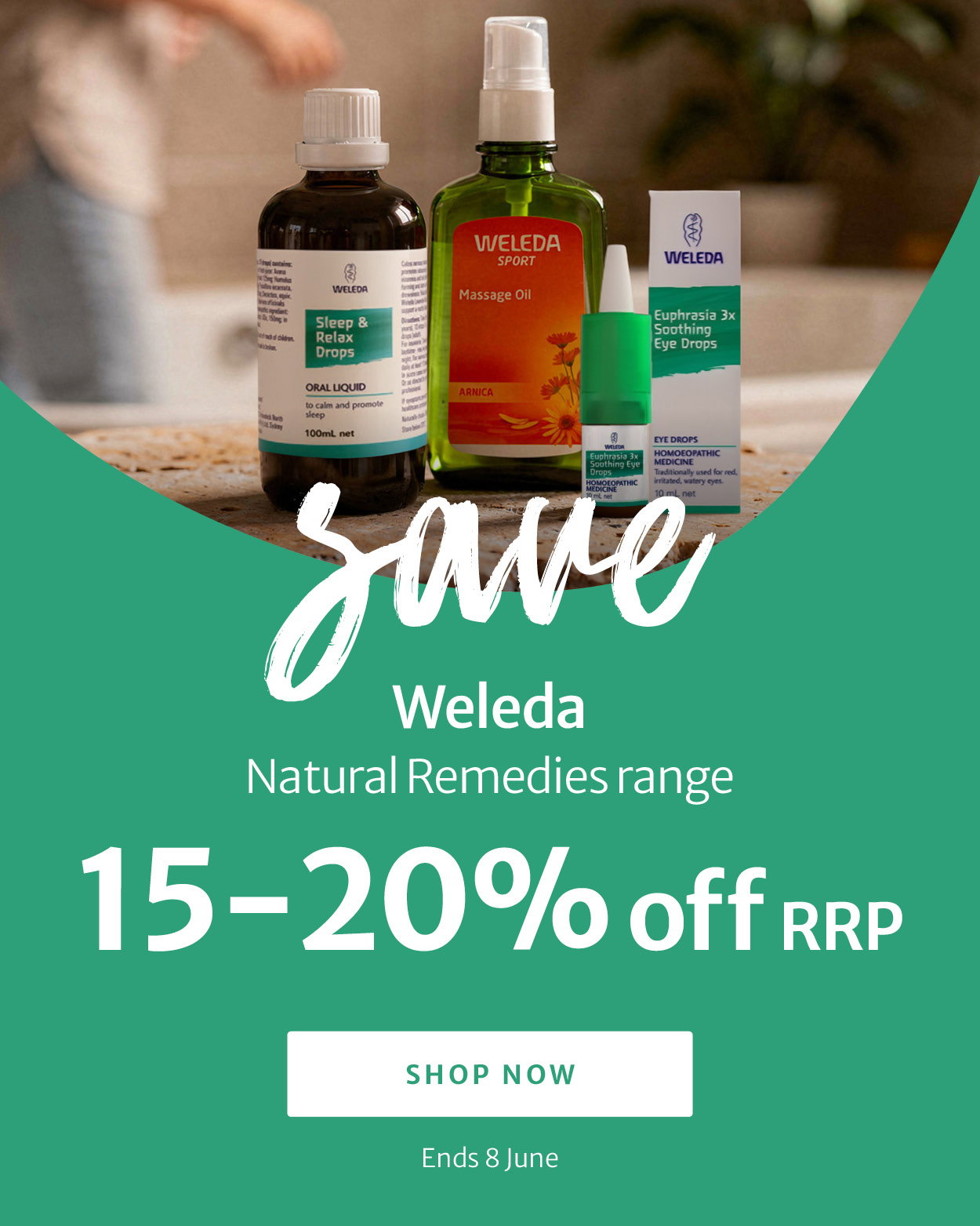 15-40% off RRP on Weleda Natural Remedies range