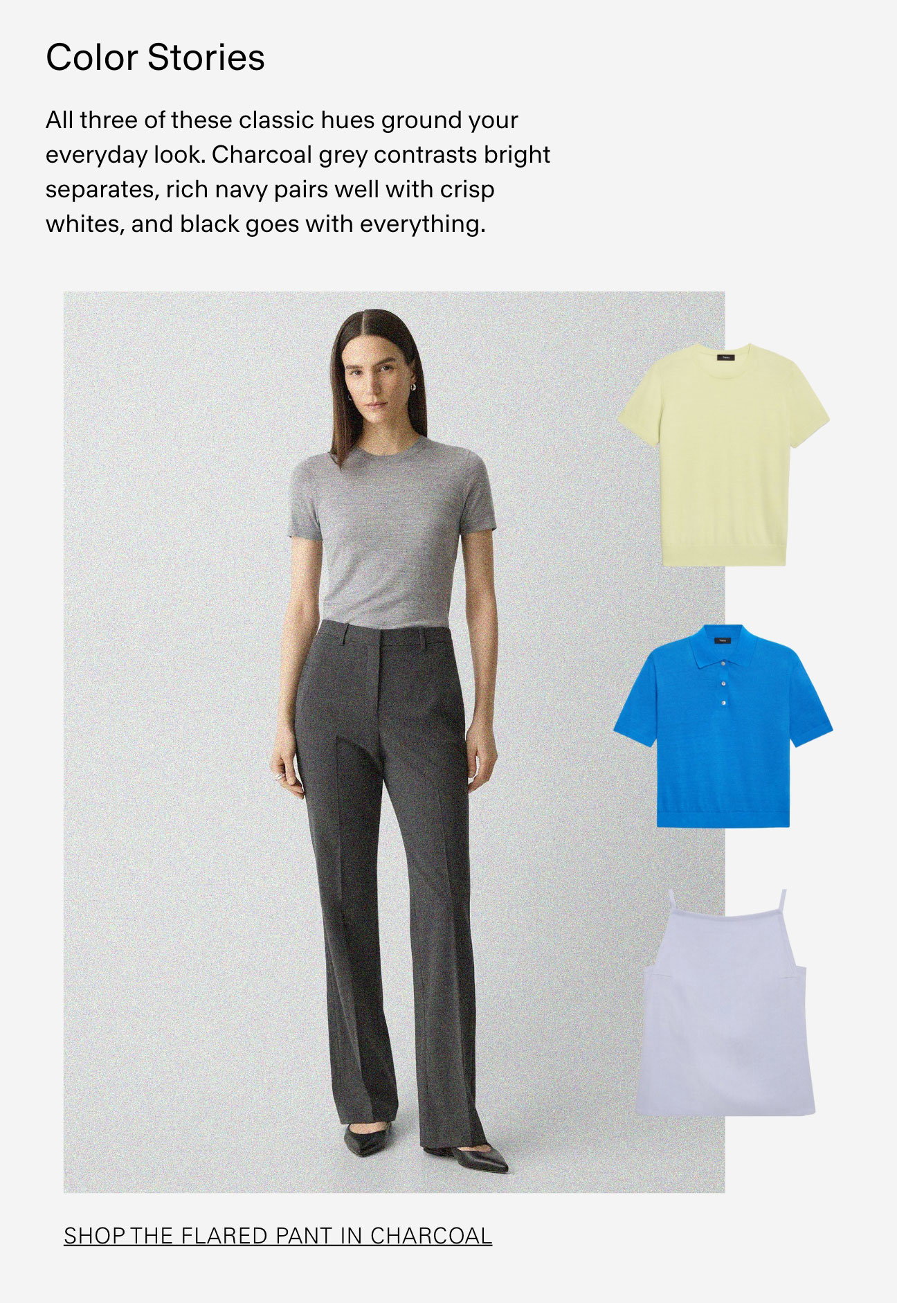 Shop The Flared Pant in Charcoal