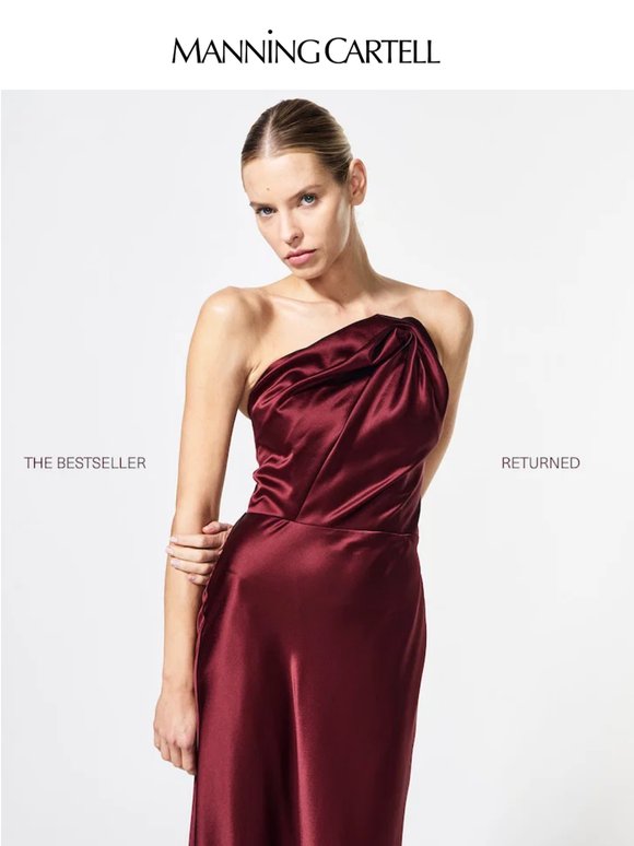 The Show Me Love Strapless Gown returns.